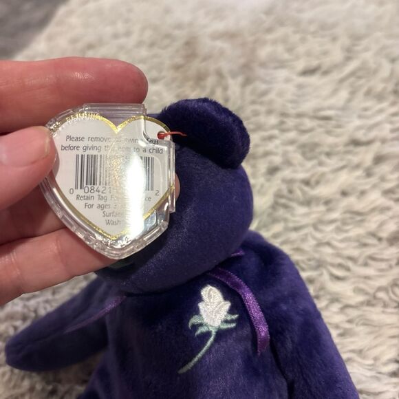 Ty Beanie Babies Collection Princess Bear in Deep Purple - Picture 5 of 5